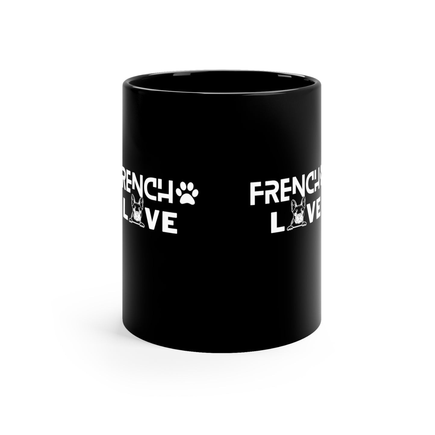 French Love Black Coffee Mug, 11oz