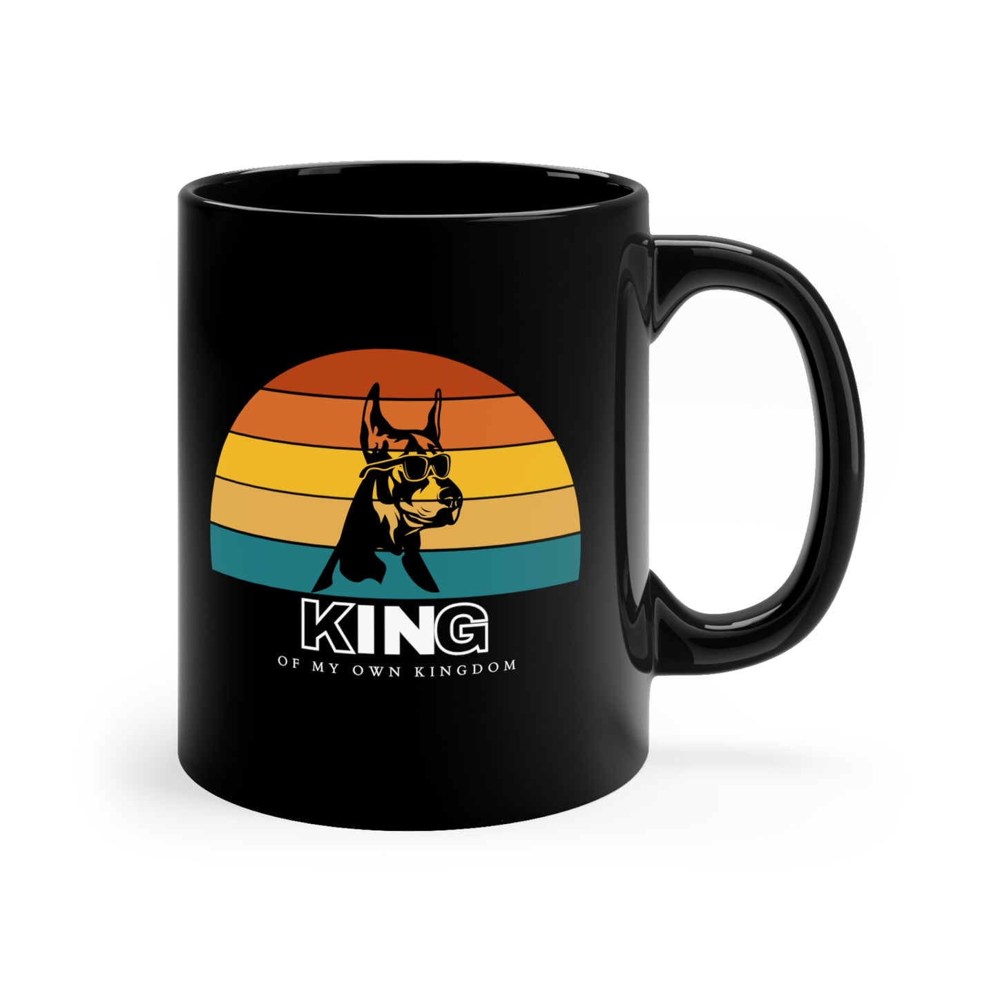 Doberman King11oz Black Mug